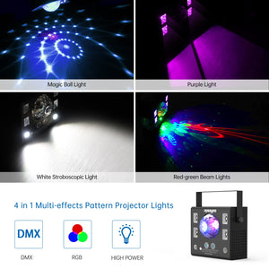Missyee 4-in-1 multi-effects pattern DJ projector light 